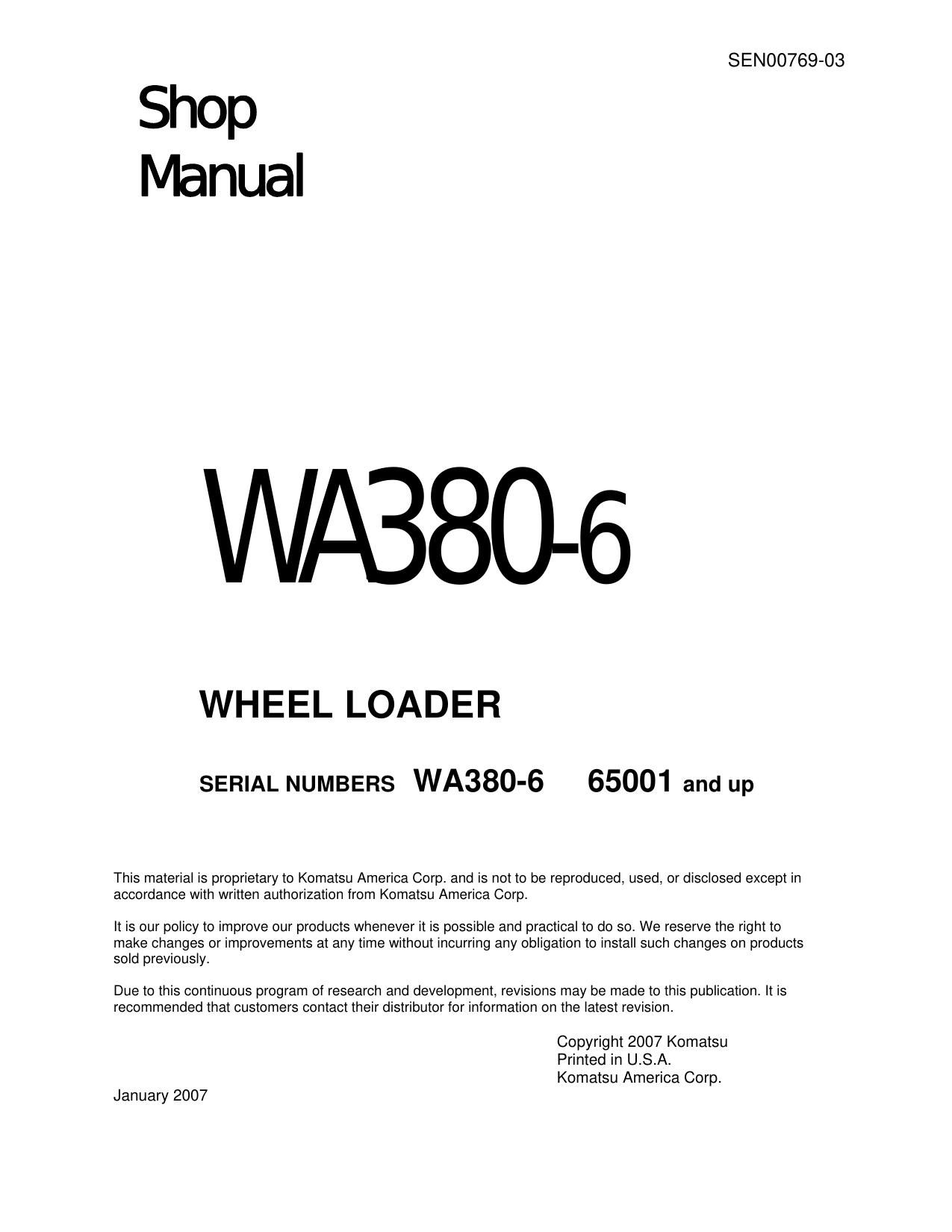WA380-6 Shop Manual